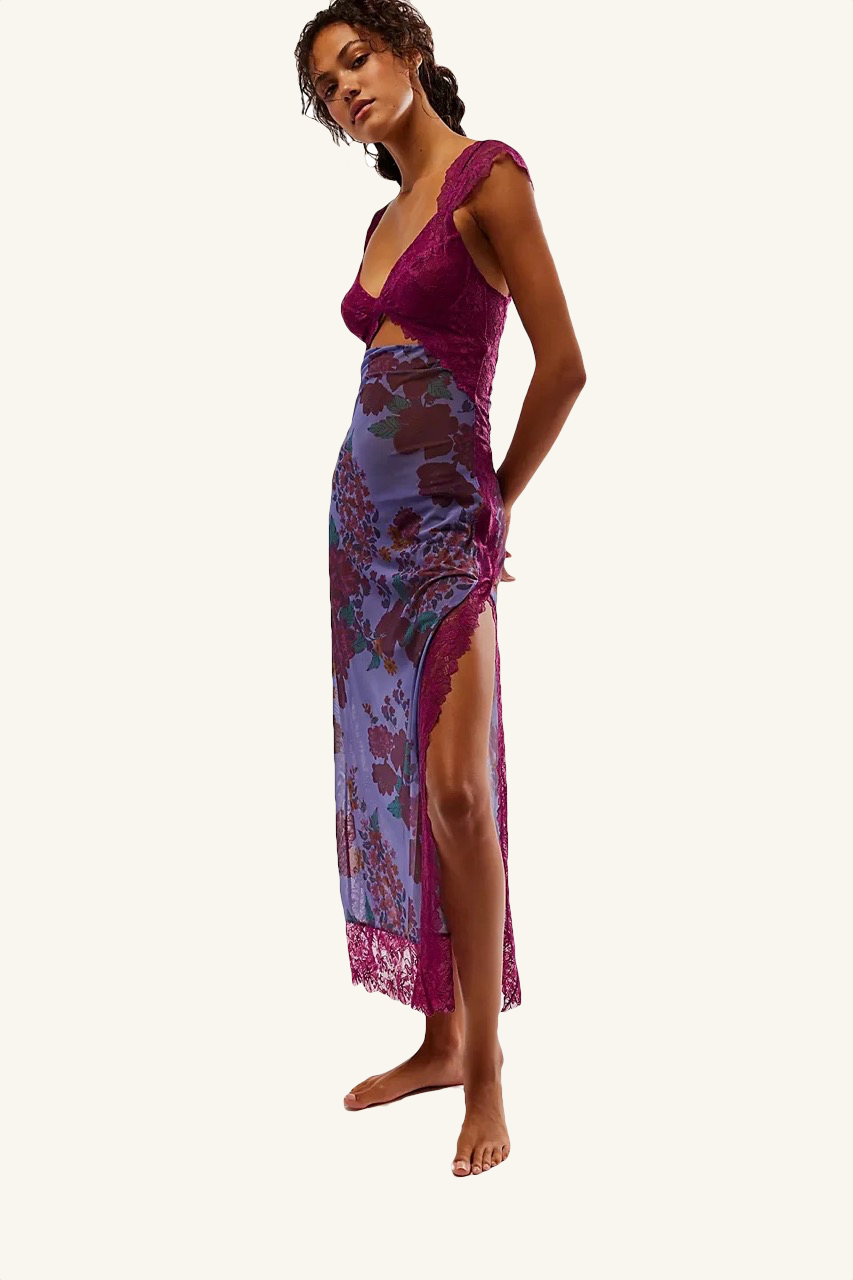 Summer Lace Slit Dress